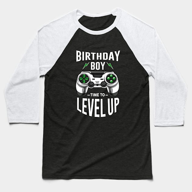 Birthday Boy Time To Level UP Baseball T-Shirt by zooma